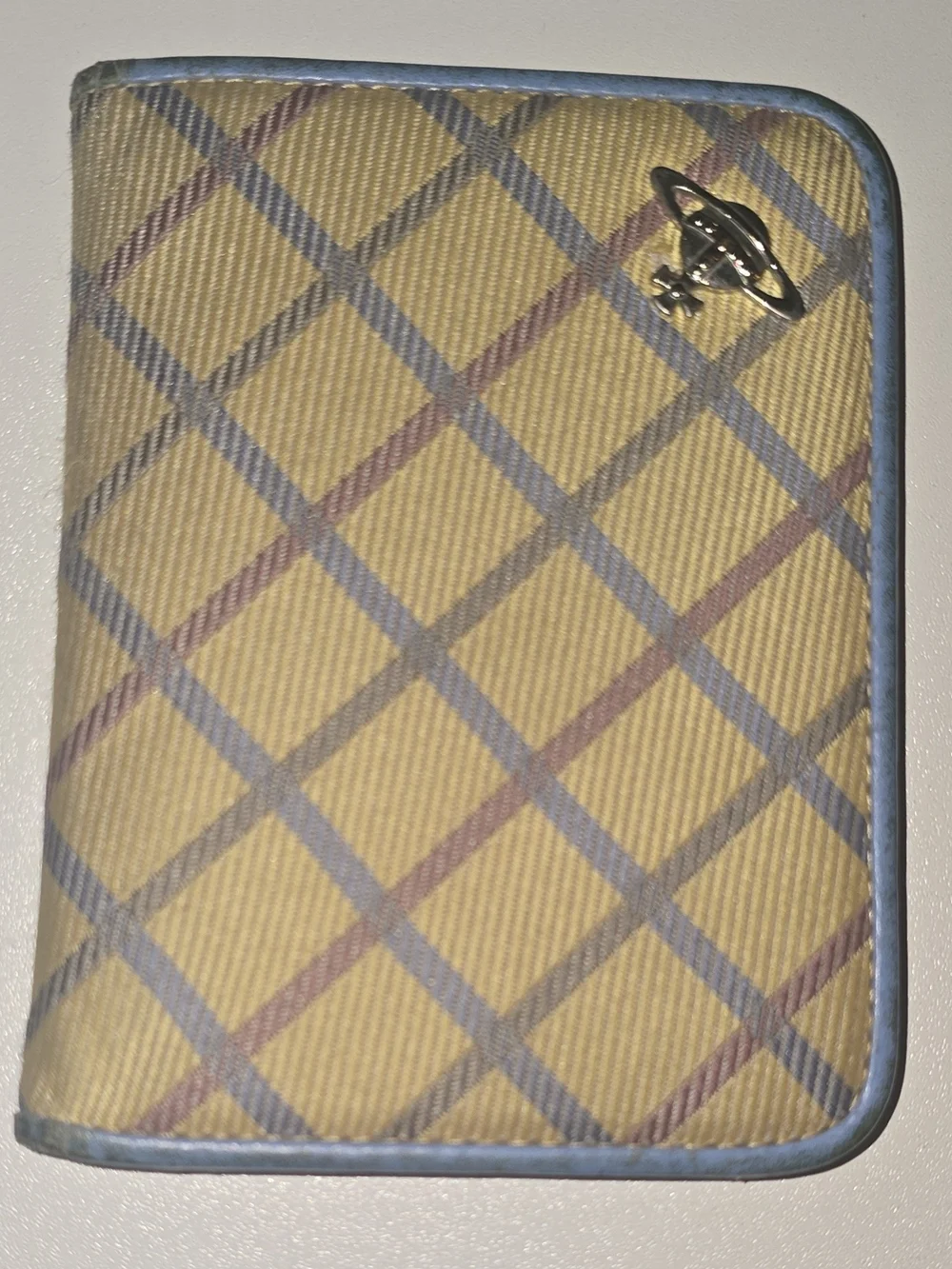 Vivienne Westwood Vintage Pastel Plaid Bifold Card Holder - Blue / Pink /Purple
